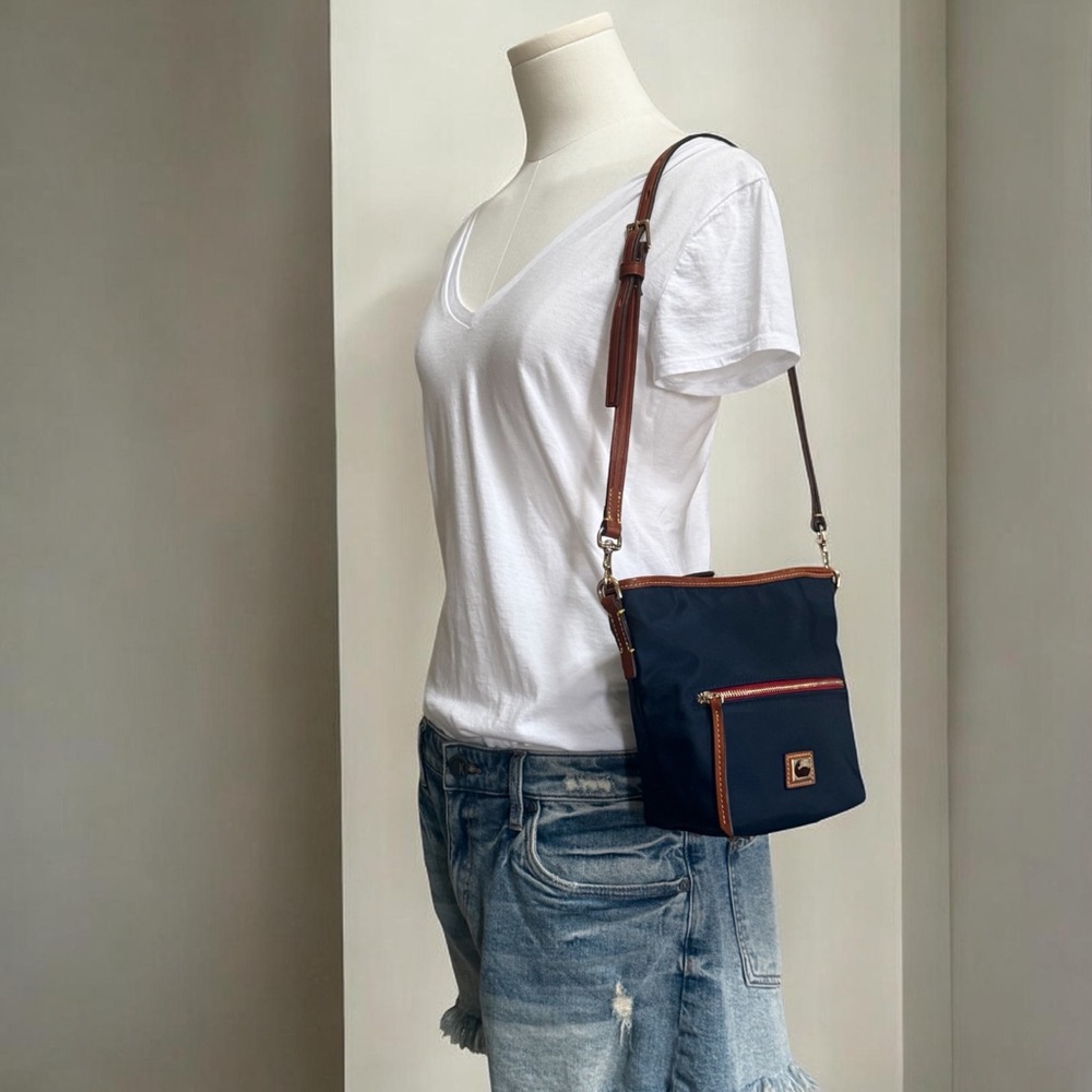 Authentic Dooney & Bourke Navy Blue Nylon Shoulder Bag Handbag! Comes with COA! - Picture 14 of 14